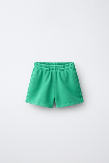 PLAIN PIQUÉ BERMUDA SHORTS - Green by Zara