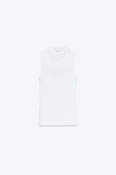 COTTON MODAL TOP - White by Zara