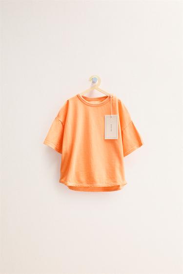 ZARA TIMELESS - PLAIN COTTON T-SHIRT - Orange by Zara