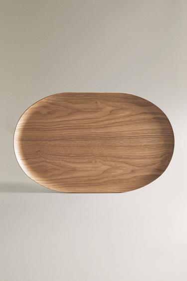 OVAL WOOD TRAY - Light beige by Zara