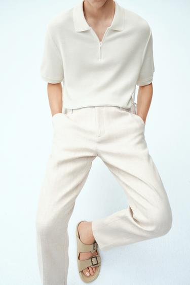 100% LINEN TROUSERS - Sand by Zara