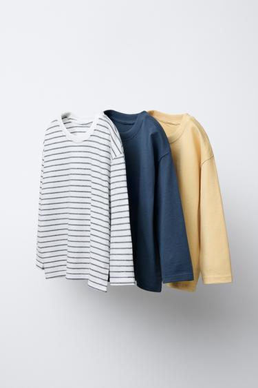 3-PACK OF STRIPED T-SHIRTS - Blue by Zara