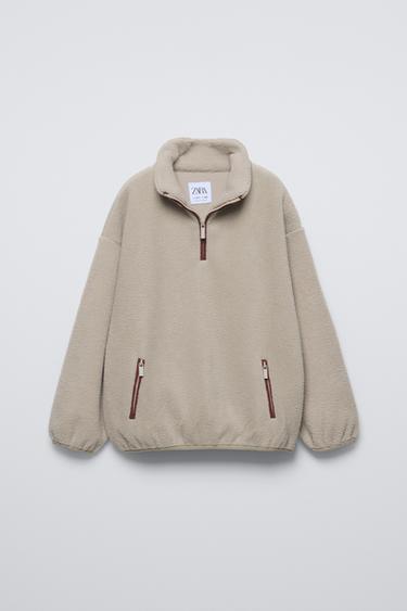 FLEECE-LINED HOODIE - Light camel by Zara