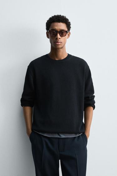 COTTON-HEMP SWEATER - Dark navy by Zara