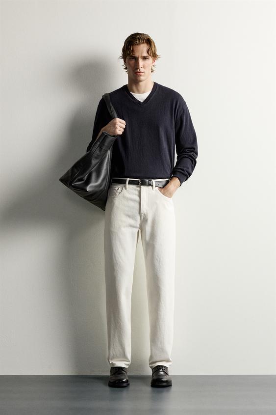 STRAIGHT-LEG JEANS - Oyster-white by Zara - Image 0