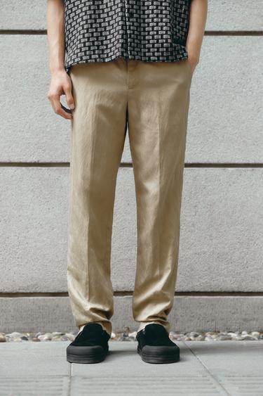 WASHED SUIT TROUSERS - Beige by Zara