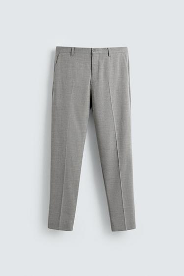 TEXTURED SUIT TROUSERS - Light grey by Zara
