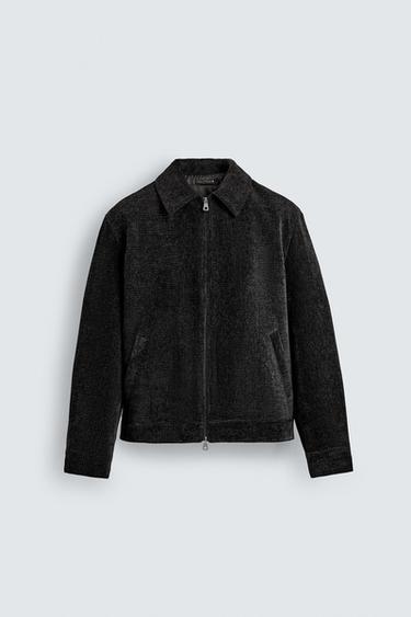 QUILTED CORDUROY JACKET - Black by Zara