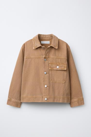 CANVAS OVERSHIRT WITH POCKET - Pumpkin by Zara