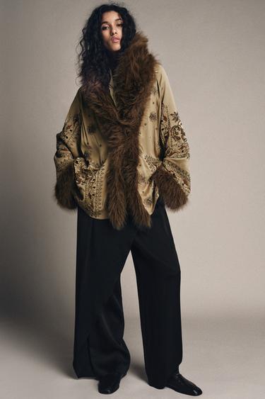 ZW COLLECTION LIMITED EDITION EMBROIDERED KIMONO - Light green by Zara