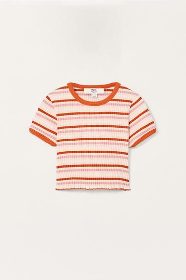 LIMITED EDITION STRIPED CROPPED T-SHIRT - Multicoloured by Zara