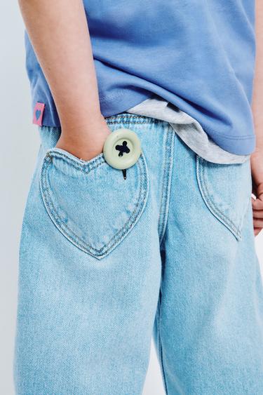 BAGGY PAPERBAG JEANS - Light blue by Zara