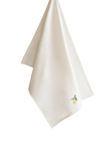 WAFFLE-KNIT TEA TOWEL - Green by Zara