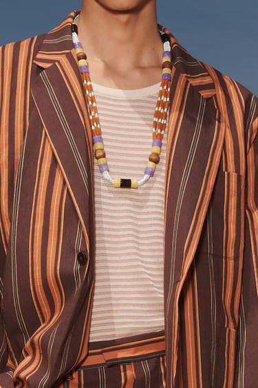 LIMITED EDITION STRIPED SUIT BLAZER - Orange by Zara