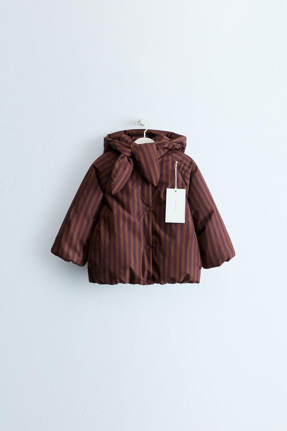 ZARA TIMELESS - STRIPED COAT WITH DETACHABLE HOOD - Caramel by Zara - Image 0