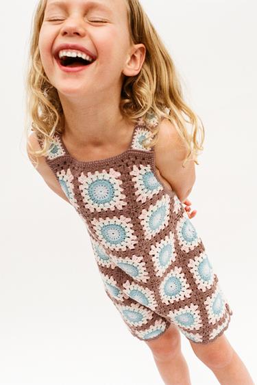 CROCHET KNIT JUMPSUIT - Brown by Zara