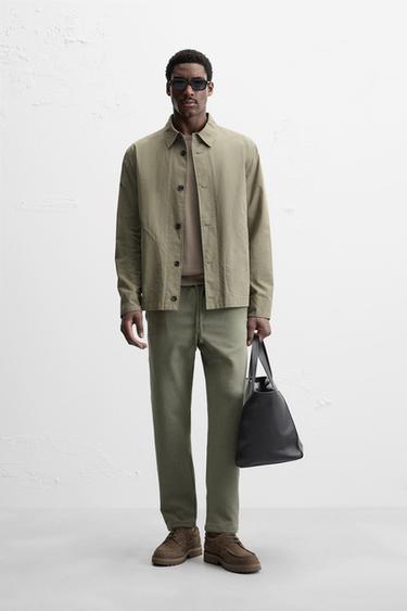 COMFORT FIT JOGGER WAIST TROUSERS - Light khaki by Zara - Image 0