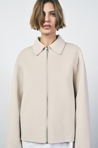 ZW COLLECTION WOOL BLEND JACKET - Cream by Zara - Image 0