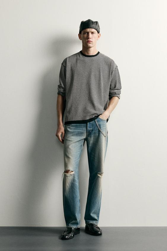 CONTRAST STRIPE JUMPER - Black by Zara - Image 0