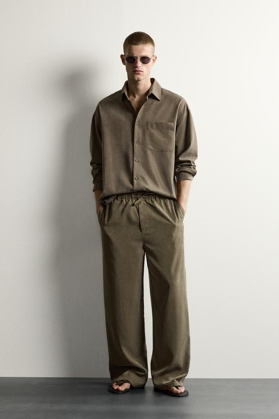 RELAXED FIT FLOWING TROUSERS - Brown by Zara - Image 0
