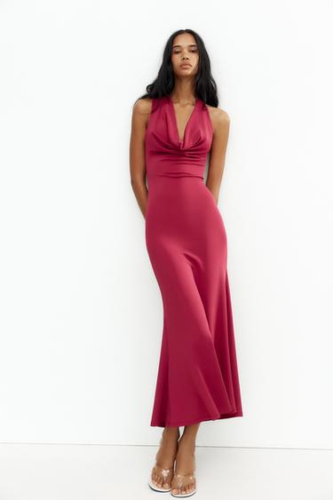 LONG FLOWING DRESS - Raspberry by Zara - Image 0