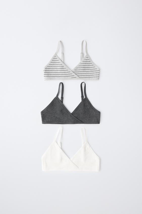 8-14 YEARS/ 3-PACK OF RIBBED TOPS - White / Grey by Zara - Image 0