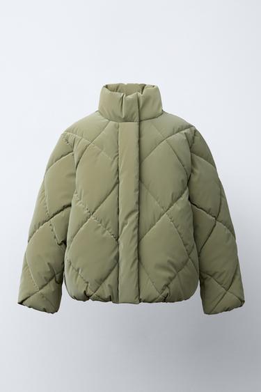 RUBBERISED PUFFER JACKET - Khaki by Zara