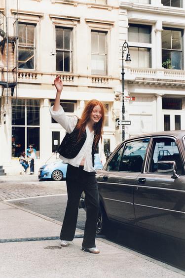 BEADED VELVET WAISTCOAT - Black by Zara