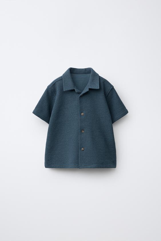 SMOOTH TEXTURE SHIRT - Deep blue by Zara - Image 0