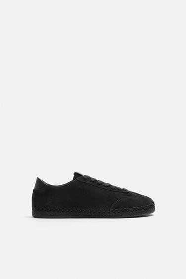 LEATHER AND JUTE SHOE - Black by Zara - Image 0