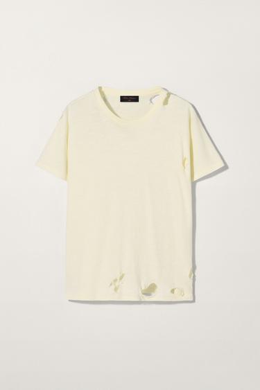 RIPPED T-SHIRT KATE MOSS X ZARA - Oyster-white by Zara
