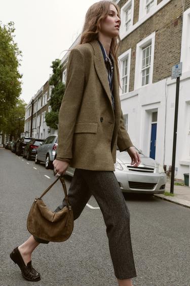 LEATHER FLAP HANDBAG - Green by Zara