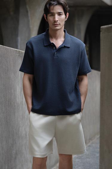 TECHNICAL TEXTURED BERMUDA SHORTS - Oyster-white by Zara