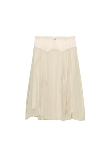 COMBINED MIDI SKIRT - Light sand by Zara