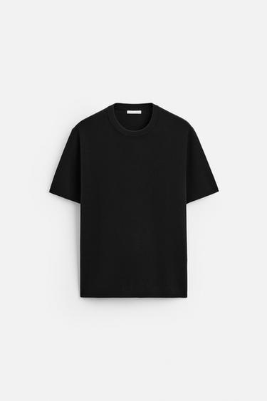 RELAXED FIT KNIT T-SHIRT - Black by Zara