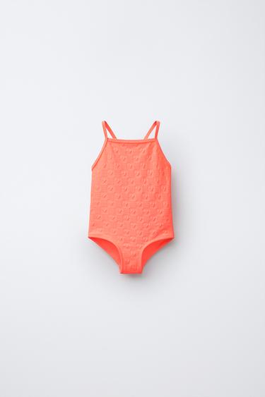 2-6 YEARS/ HEART SWIMSUIT - Neon orange by Zara - Image 0