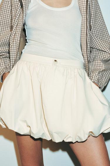 BALLOON MINI SKIRT SET - Ecru by Zara