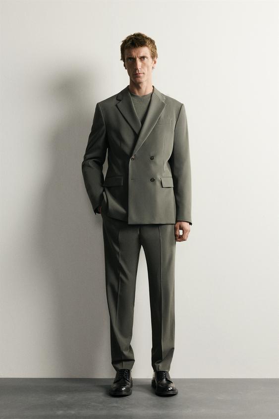 COMFORT SUIT DOUBLE-BREASTED BLAZER - Green by Zara - Image 0