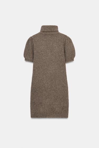 MINI KNIT DRESS - Brown / Taupe by Zara