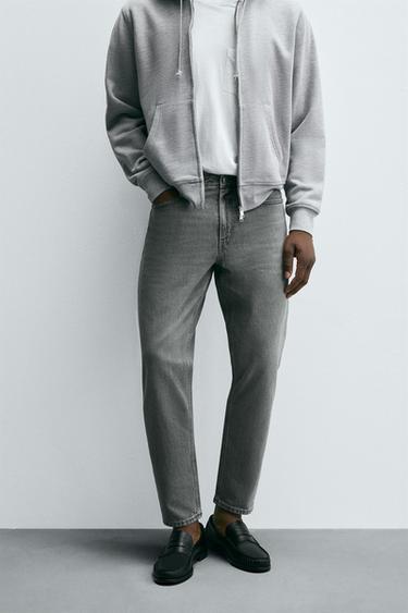 SLIM FIT TAPERED JEANS - Grey by Zara