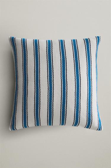 STRIPED CUSHION COVER - Blue by Zara