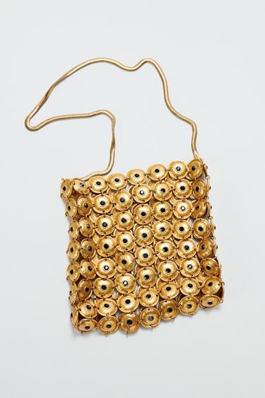 METAL APPLIQUÉ BUCKET BAG - Gold by Zara