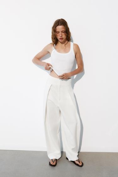 PLEATED BALLOON TROUSERS - Ecru by Zara