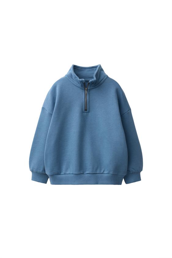 HIGH NECK SWEATSHIRT - Duck blue by Zara - Image 0
