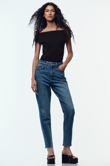 Z.01 MOM FIT COMFORT HIGH-WAIST JEANS - Blue by Zara