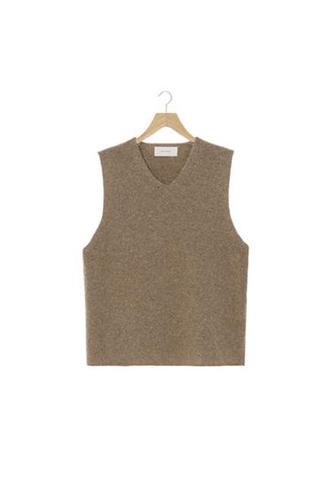 ORIGINS FLECKED KNIT VEST - Beige by Zara