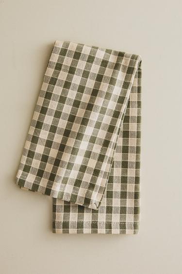 PACK OF CHECK NAPKINS WITH TOPSTITCHING (PACK OF 2) - Green by Zara