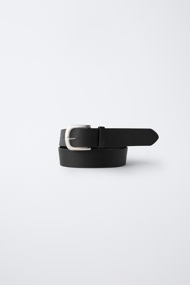 LEATHER EFFECT BELT - Black by Zara