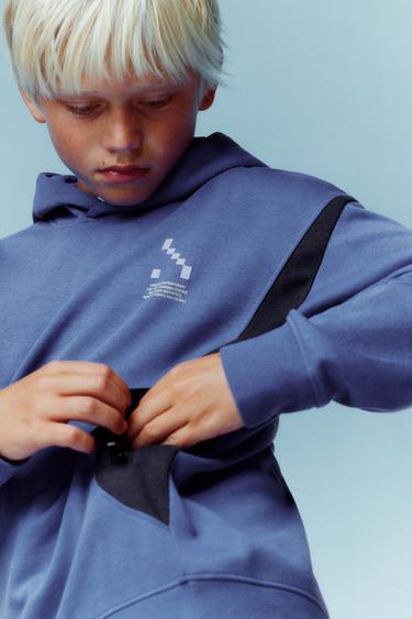 SPORTY COLOUR BLOCK HOODIE - Light mauve by Zara