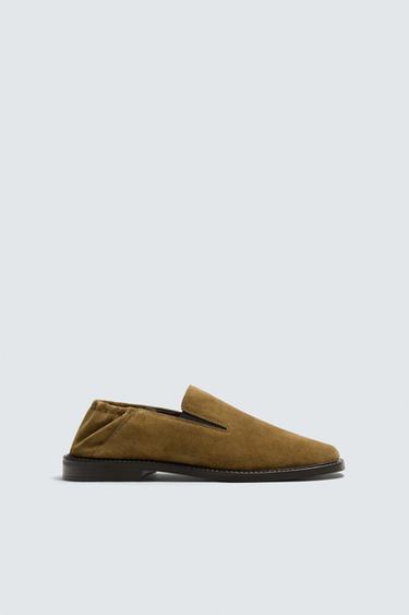 LEATHER LOAFERS - Beige by Zara